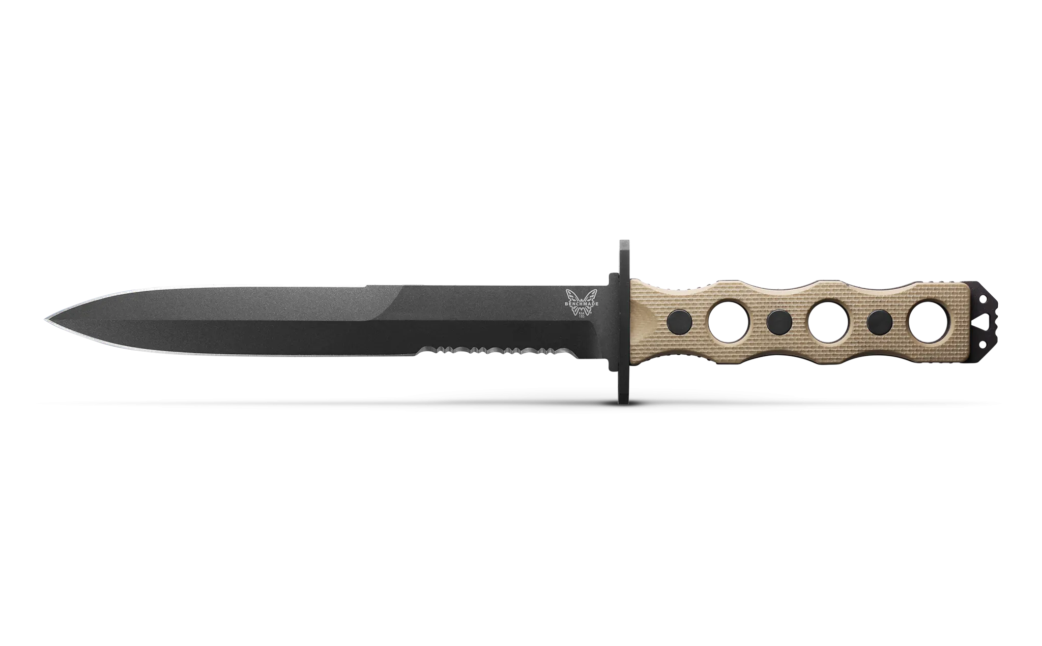 Benchmade 185SBK-1 Fixed Blade Serrated Edge G-10 Desert Tan 7.11" Knife