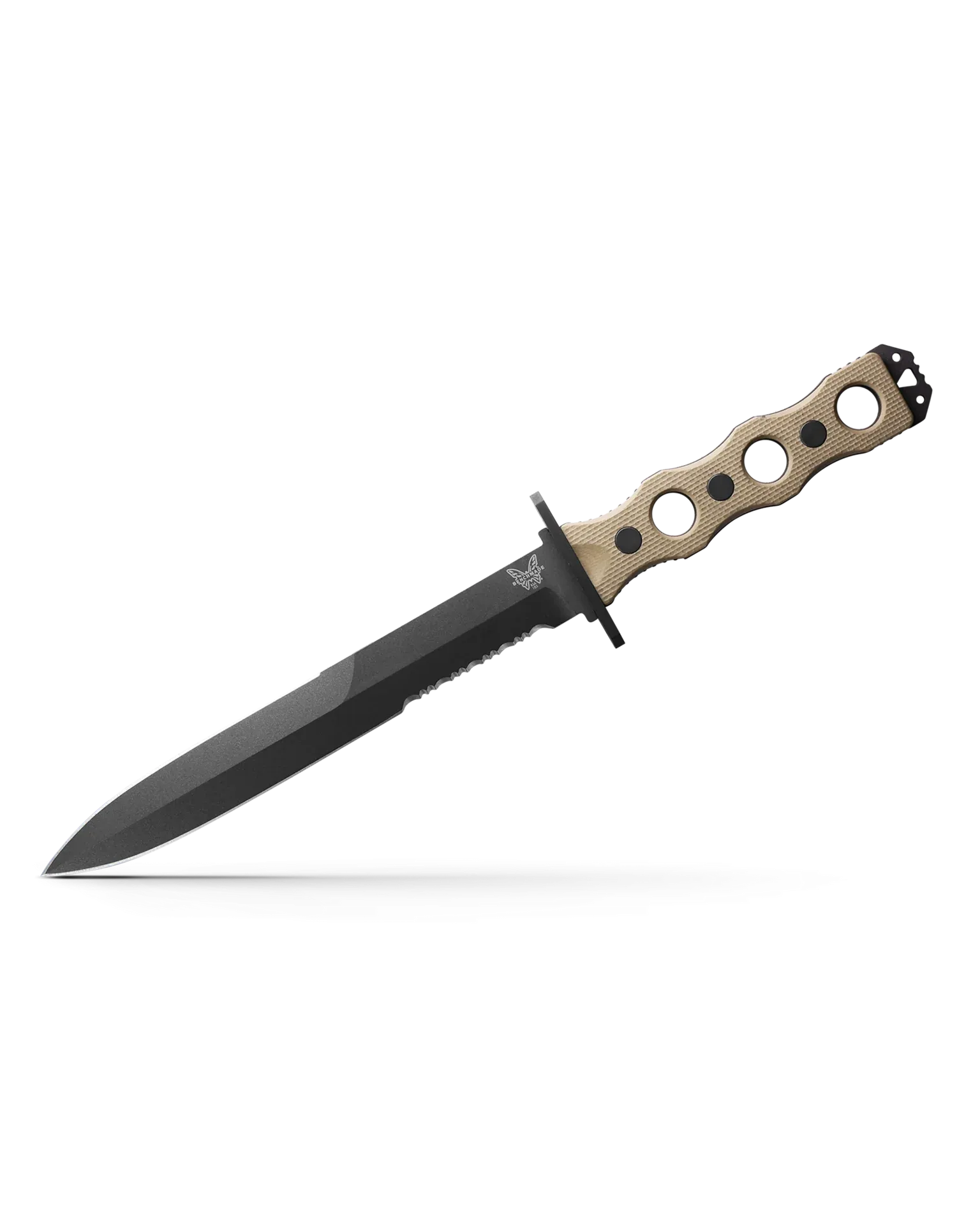 Benchmade 185SBK-1 Fixed Blade Serrated Edge G-10 Desert Tan 7.11" Knife