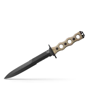 Benchmade 185SBK-1 Fixed Blade Serrated Edge G-10 Desert Tan 7.11" Knife