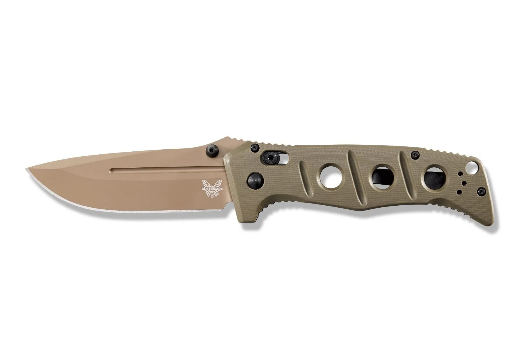 Benchmade 275FE-2 Adamas Flat Earth Plain Drop Point Folding Knife