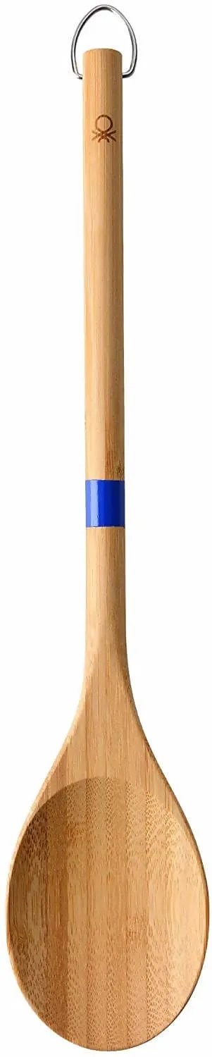 Bennetton Set of 3 Bamboo Kitchen Utensils can be used on any nonstick cookware and is ideal for stir-frying, sauteing, deep frying, steaming and parboiling, scooping rice and more - 0364