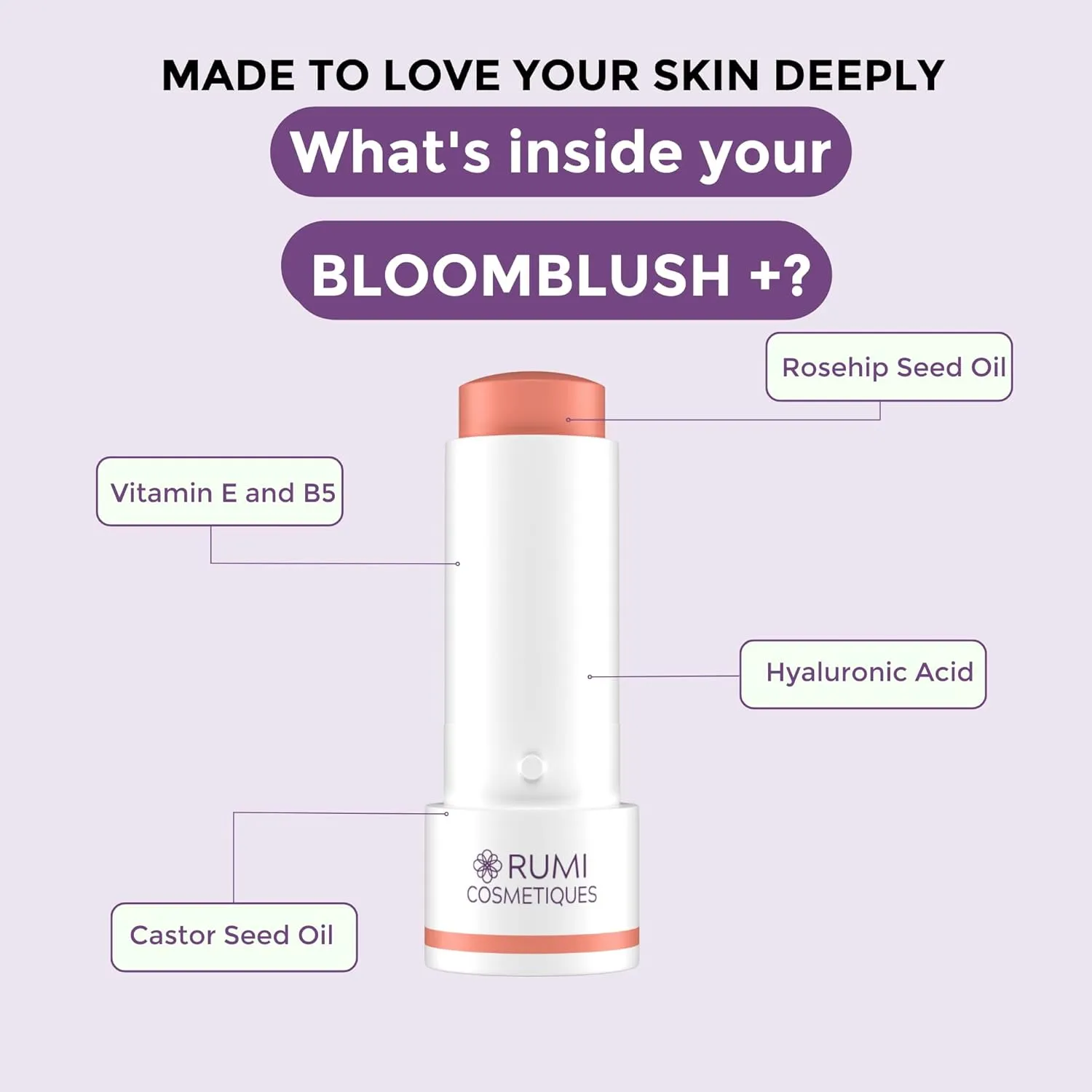 BloomBlush  Multipurpose Color Stick For Older Women - Blush, Lipstick & Contour in 1- Radiant, Healthy Glow & Nourishing Formula - For Sensitive Skin (Dusty Rose, Regular)