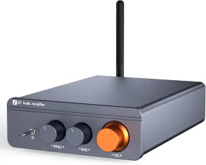 Bluetooth 5.4 Amplifier, 300W x2 Wireless Mini Amplifier Home Audio Stereo, TPA3255 2 Channel Class d amp Integrated Receiver with Bass Treble Control for Passive Speakers