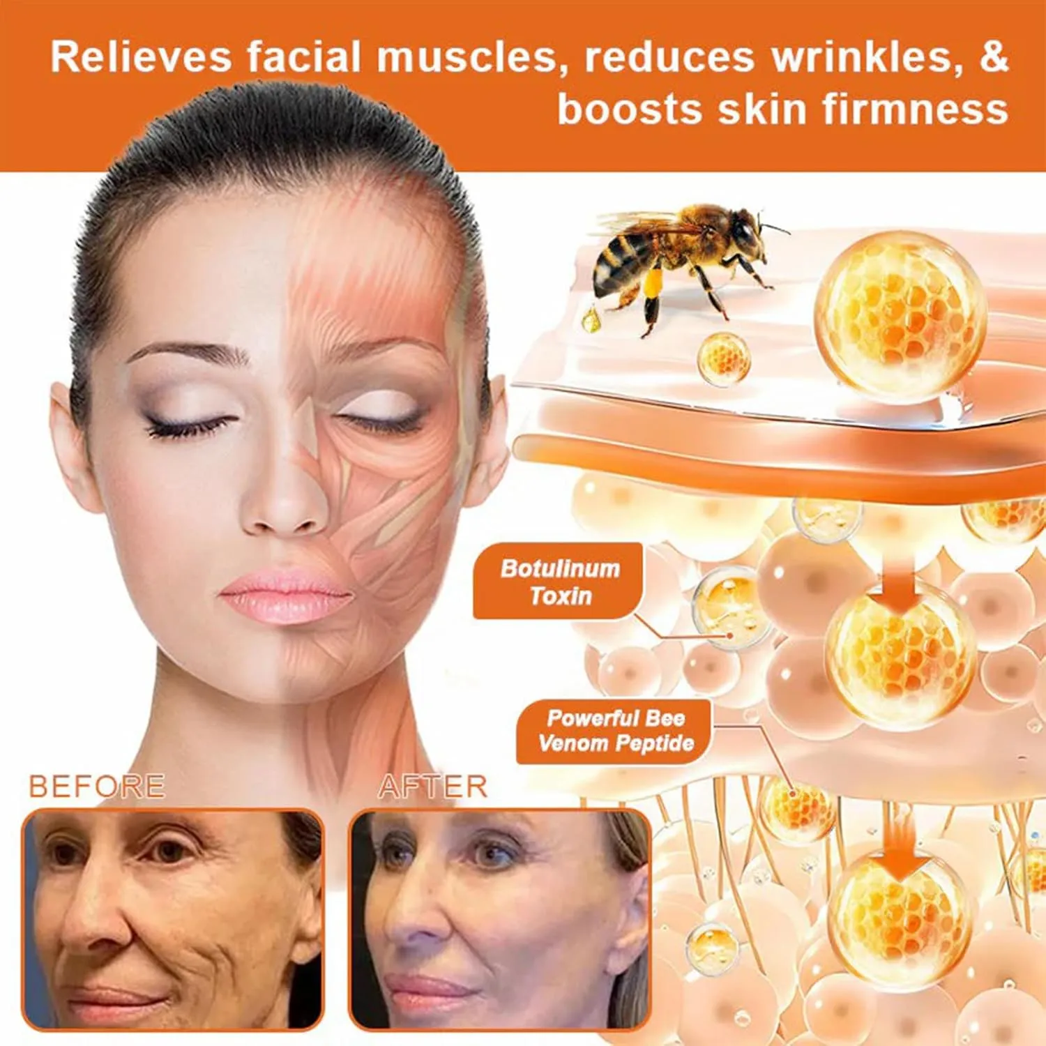 Botox Bee Venom Firming Serum Stick, Advanced Firming & Wrinkle-Reducing Cream, Skin Firming Cream, Moisturizing, Lifts, Plumps and Firms Skin, Natural Ingredients for All Skin Types (1 PC)