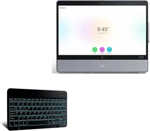 BoxWave Keyboard Compatible with Cisco Webex Desk Pro - SlimKeys Bluetooth Keyboard - with Backlight, Portable Slim LED 7 Colors - Jet Black