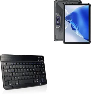 BoxWave Keyboard Compatible with Oukitel RT7 5G - SlimKeys Bluetooth Keyboard, Portable Thin with Chiclet-Style Keys - Jet Black
