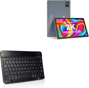 BoxWave Keyboard Compatible with Xgody P70 Pro (10.36 in) - SlimKeys Bluetooth Keyboard, Portable Thin with Chiclet-Style Keys - Jet Black