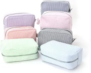 Bridesmaid Proposal Makeup Bags, 7-Piece Corduroy Toiletry Organizer Set, Wedding Party Favors