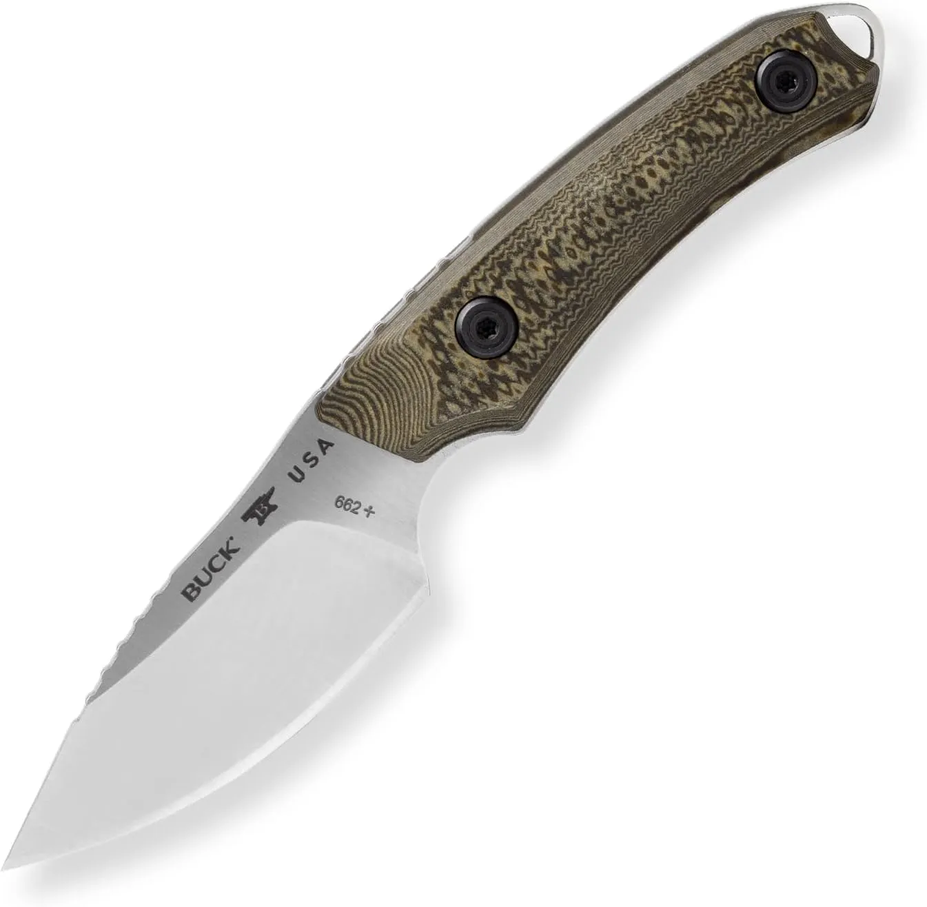 Buck Knives 662 Alpha Scout Pro Fixed Blade Hunting Knife, 2 7/8" S35VN Steel Blade, Richlite Handle with Leather Sheath