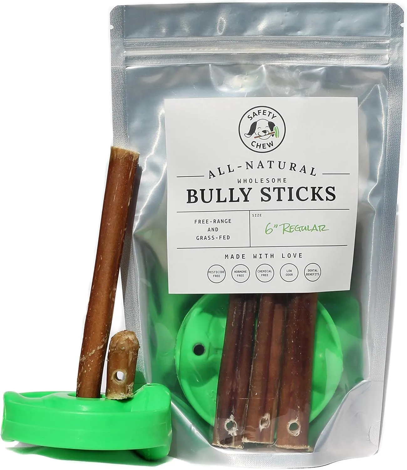 Bully Stick Holder | Made in USA | All-Natural Free-Range Dog Chews | SafetyChew Starter Pack