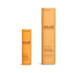 Bundle of ATTITUDE Oceanly Eye Cream Stick, EWG Verified, Plastic-free, Plant and Mineral-Based Ingredients, Vegan, PHYTO GLOW, Unscented, 0.3 Oz   Face Cream Stick, PHYTO GLOW, Unscented, 1 Oz