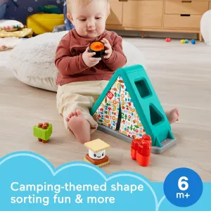 Bundle of Fisher-Price Shape Sorter S’More Shapes Camping Tent   Fisher-Price Laugh & Learn Baby Learning Toy, Camping Fun Lantern, Pretend Camping Gear with Lights & Music