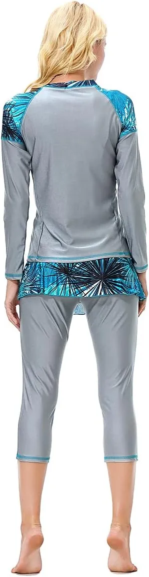 ​Burkini Swimsuits for Women Modest Swimwear Muslim Swimming Costume Long Sleeve Floral Top Pants Hijab Islamic ​Bathing Suit