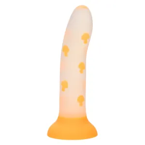 CalExotics Glow Stick Mushroom Glow-In-The-Dark Mushroom Confetti Suction Cup Silicone Harnessable Dildo