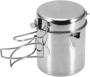 Camping Cookware Portable Outdoor Camping Pots and Pans Set Cook Gear for Family Hiking Camping Silver