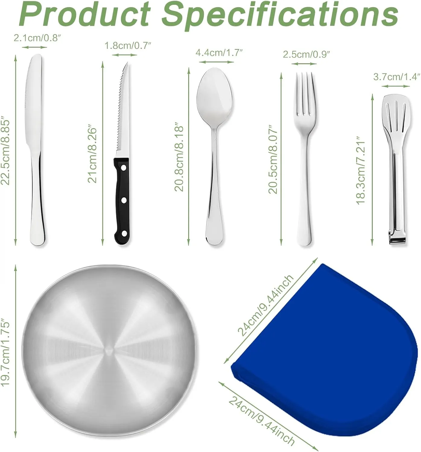 Camping Dishes Set, Camping Plates and Utensils with Camp Organizer Camping Dinnerware