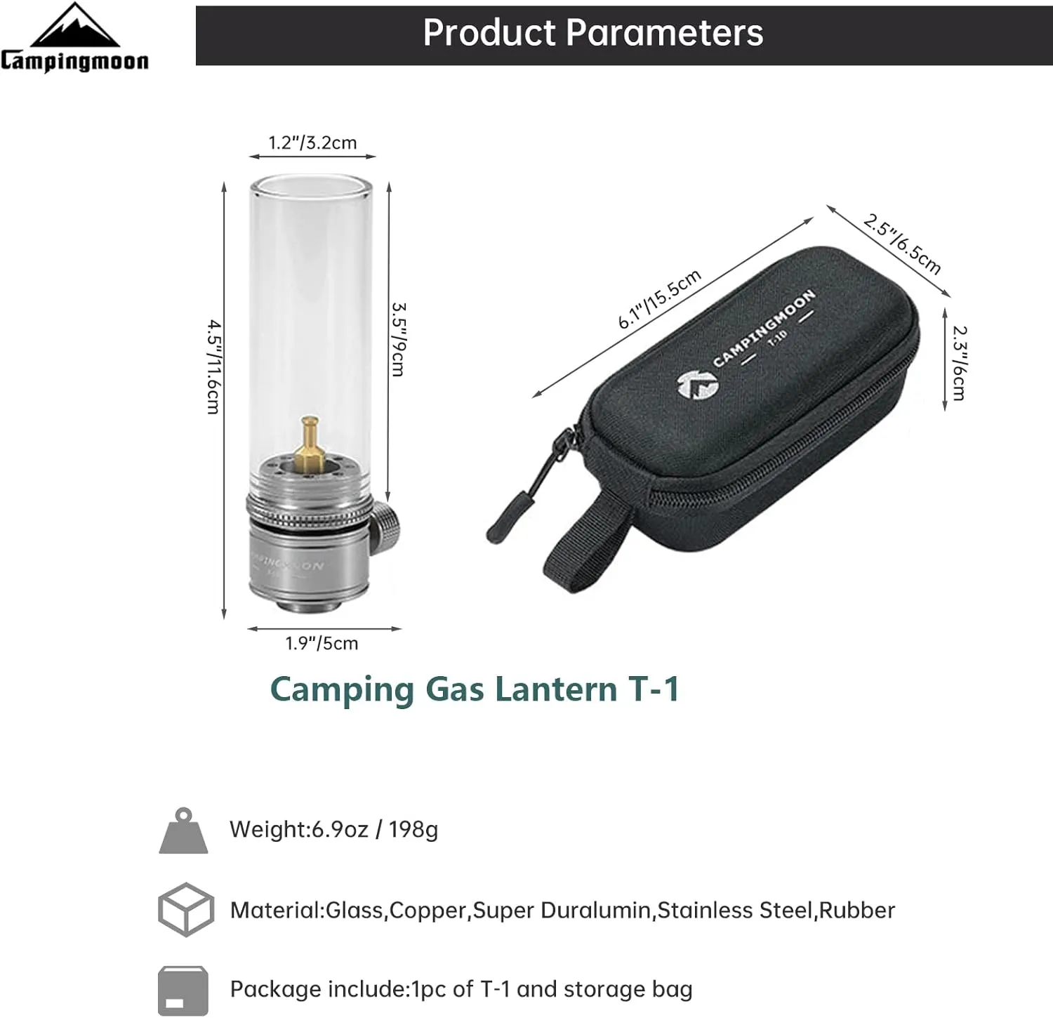 Campingmoon Camping Gas Lantern Gas Lamp Portable Outdoor Dreamlike Candle Camping Tent Lantern Glass Lantern