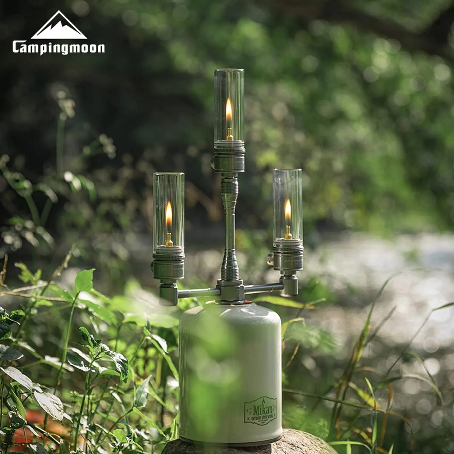 Campingmoon Camping Gas Lantern Gas Lamp Portable Outdoor Dreamlike Candle Camping Tent Lantern Glass Lantern