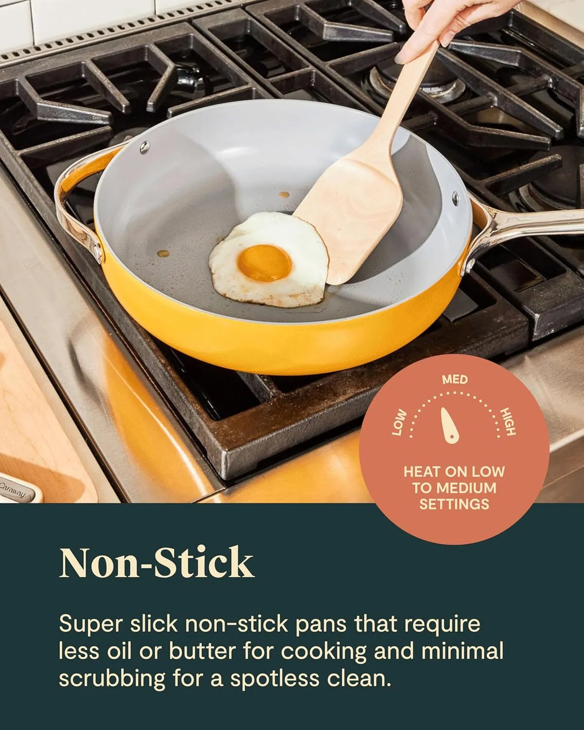 Caraway Nonstick Ceramic Cookware Set (12 Piece) Pots, Pans, 3 Lids and Kitchen Storage - Non Toxic - Oven Safe & Compatible with All Stovetops - Cream