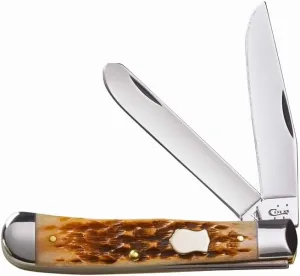 Case WR XX Amber Bone Trapper Pocket Knife - - (6254 SS) - Length Closed: 4 1/8 Inches