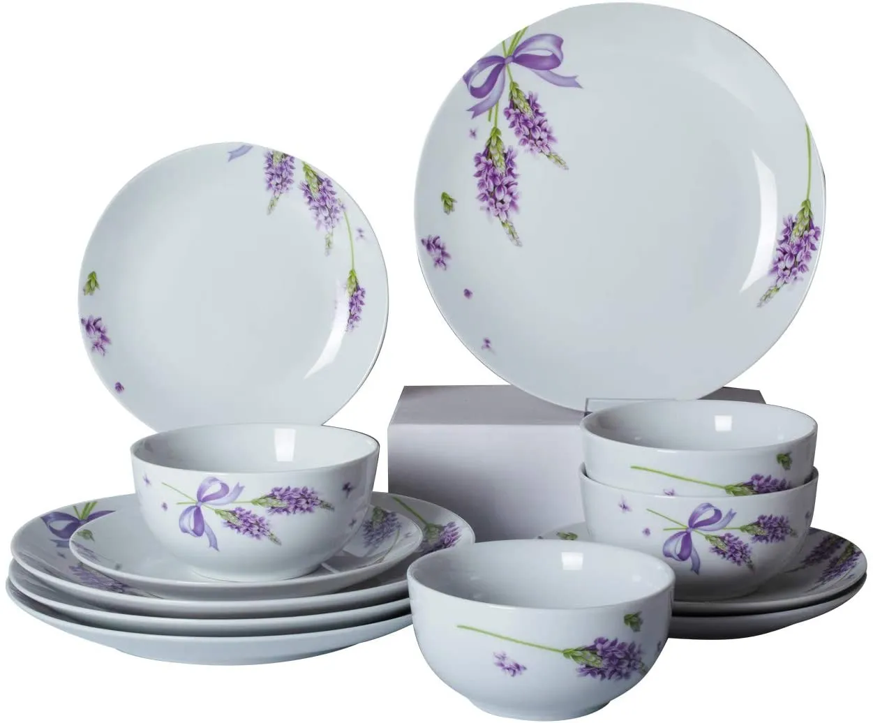 Ceramic Dinner Plate Sets, Plates, Bowls, 4 Set