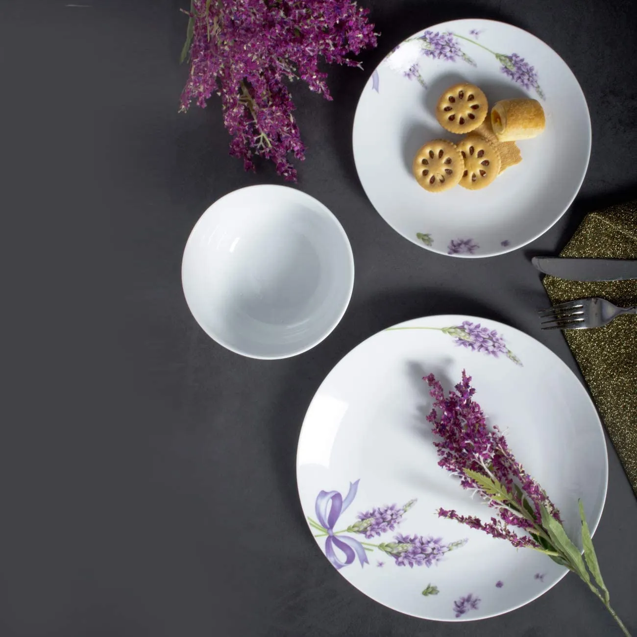 Ceramic Dinner Plate Sets, Plates, Bowls, 4 Set