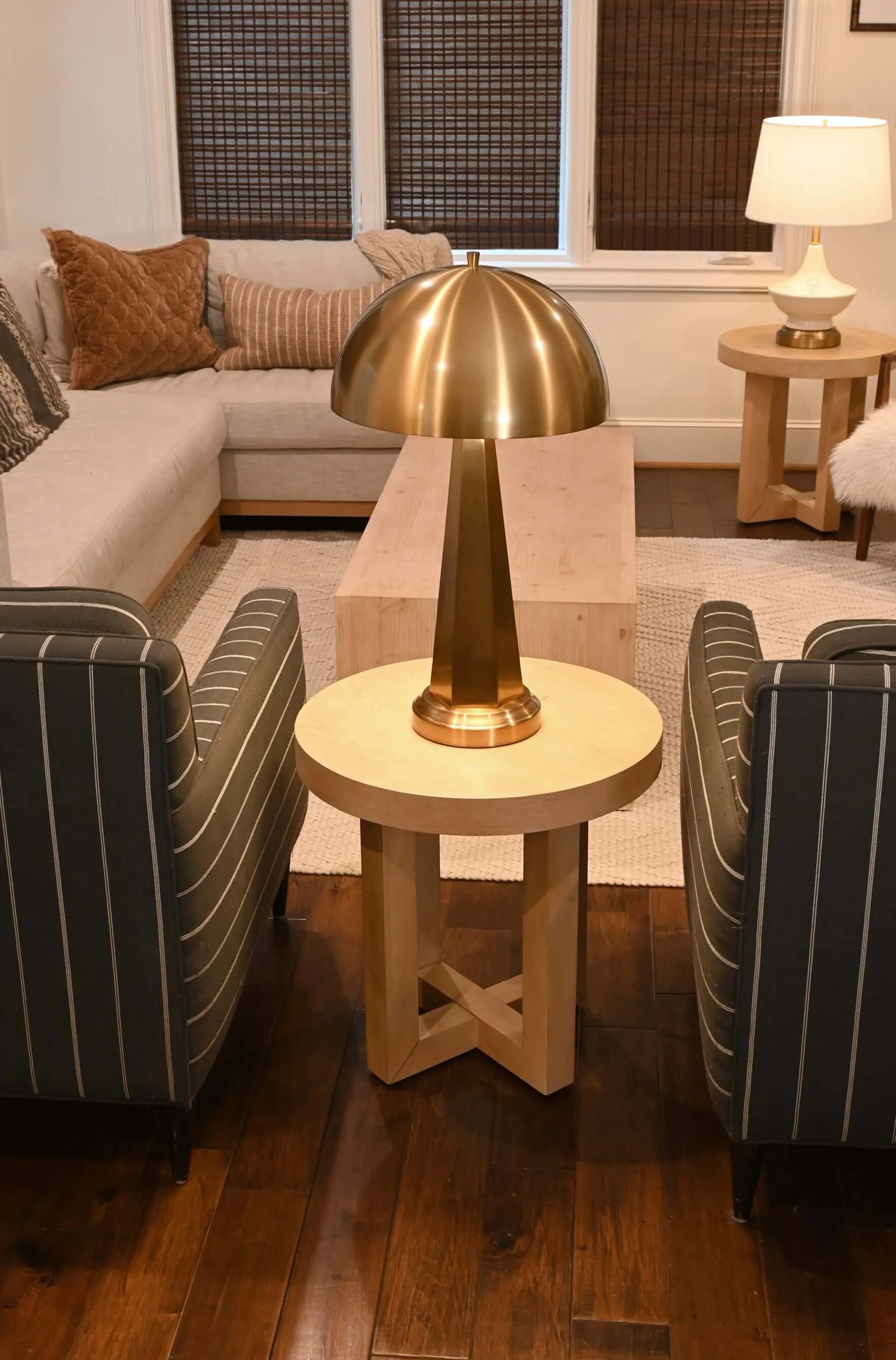 Chaplan Cordless Table Lamp - Antique Brass with Metal Dome Shade