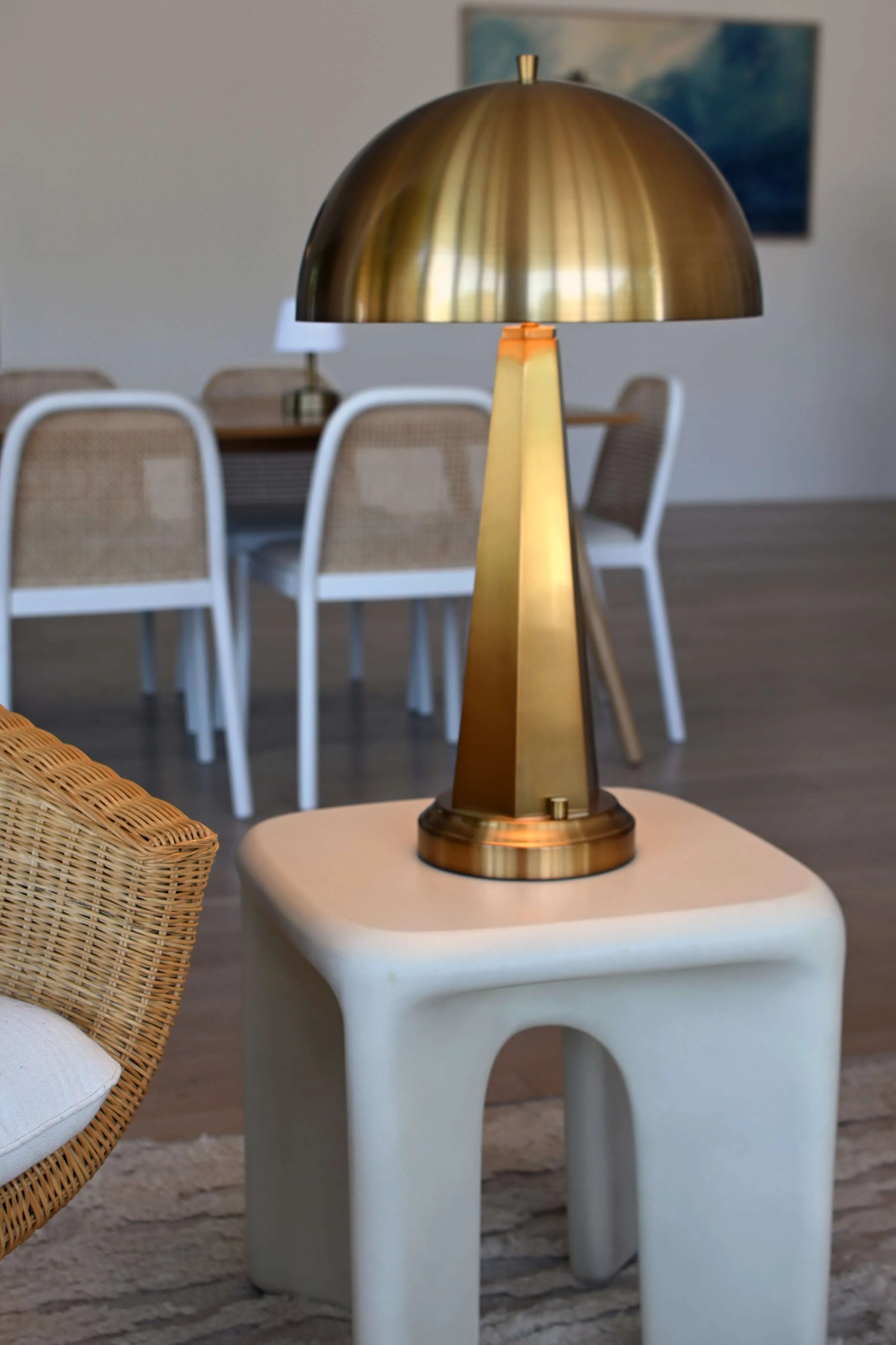 Chaplan Cordless Table Lamp - Antique Brass with Metal Dome Shade