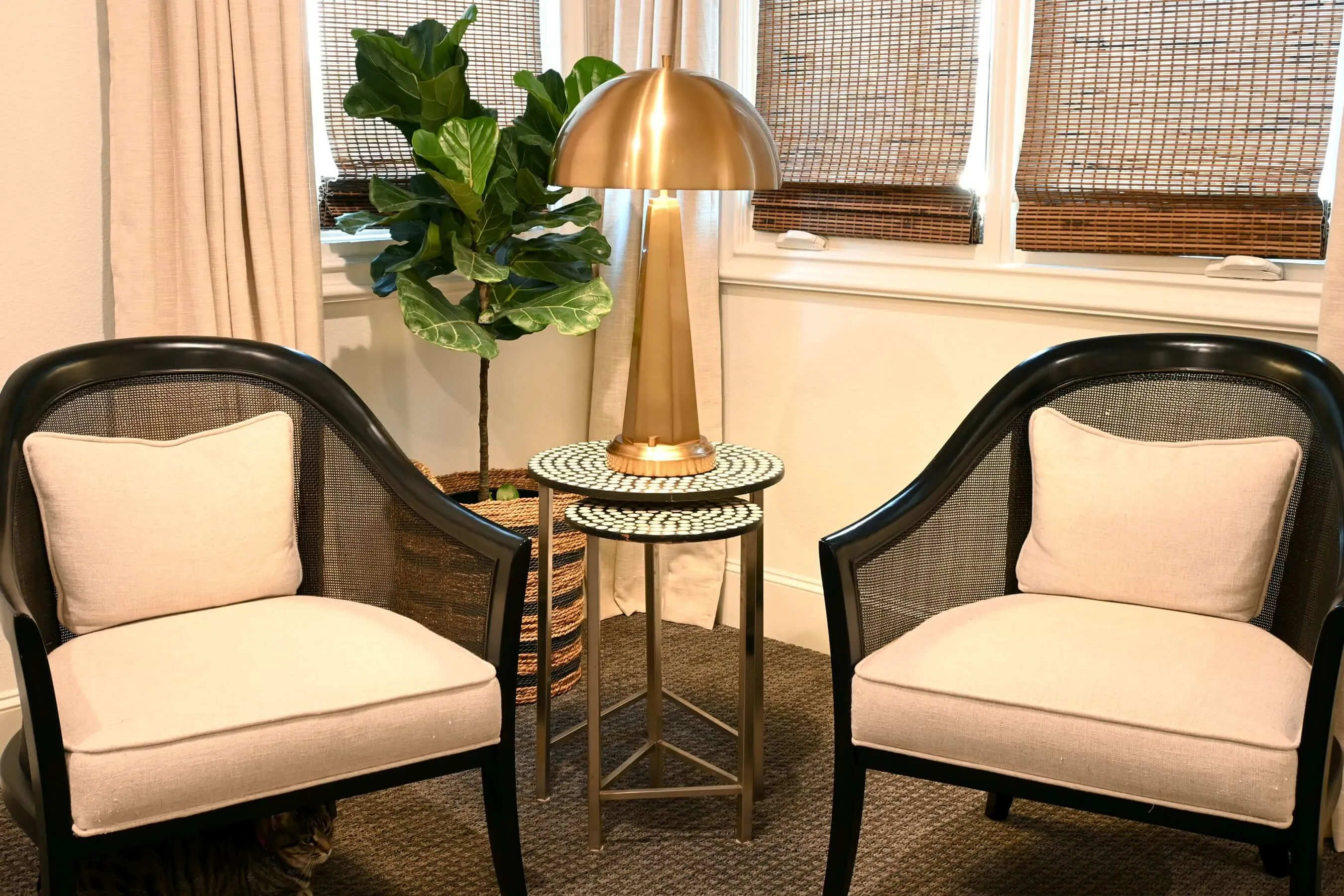 Chaplan Cordless Table Lamp - Antique Brass with Metal Dome Shade
