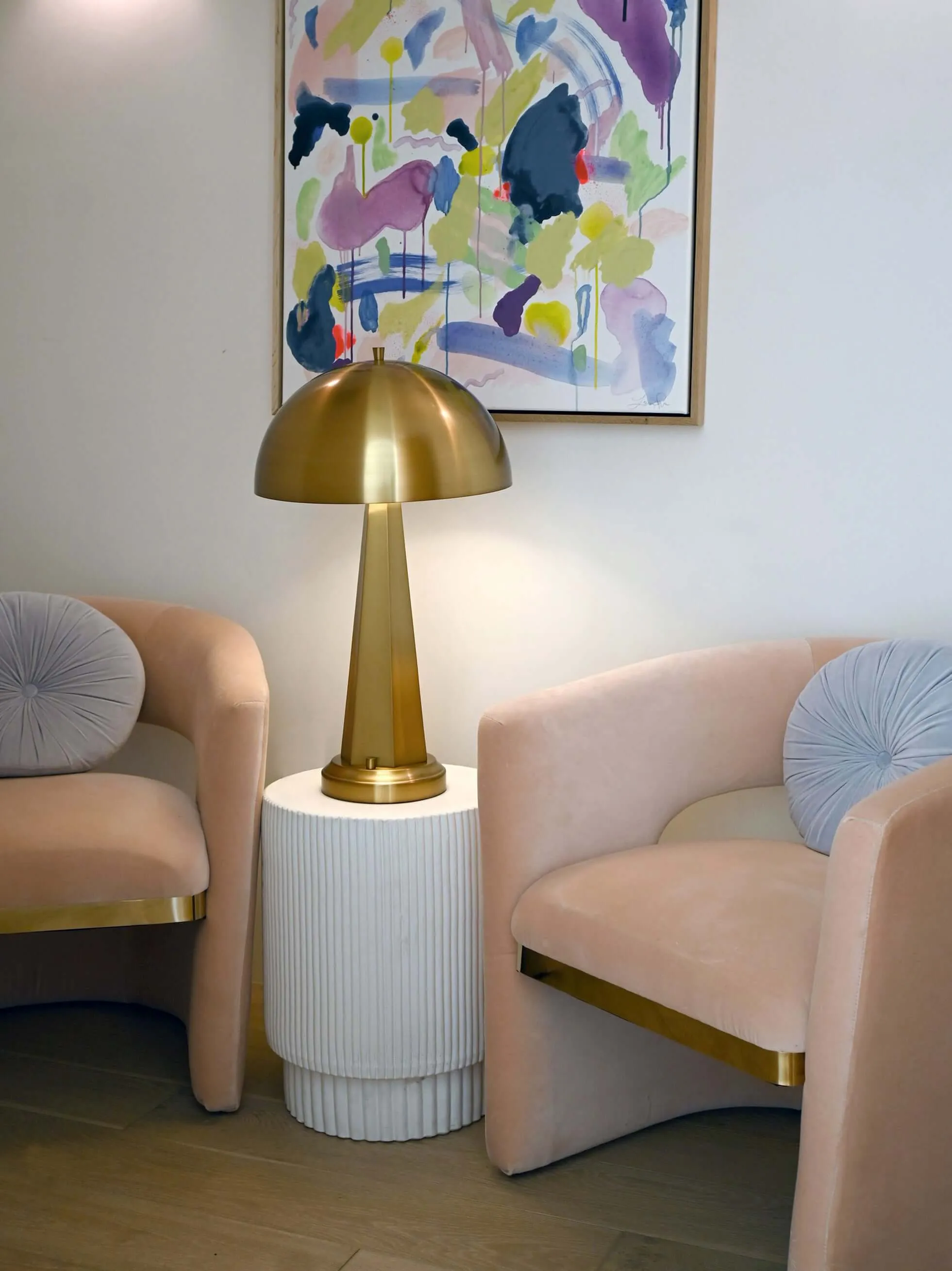 Chaplan Cordless Table Lamp - Antique Brass with Metal Dome Shade