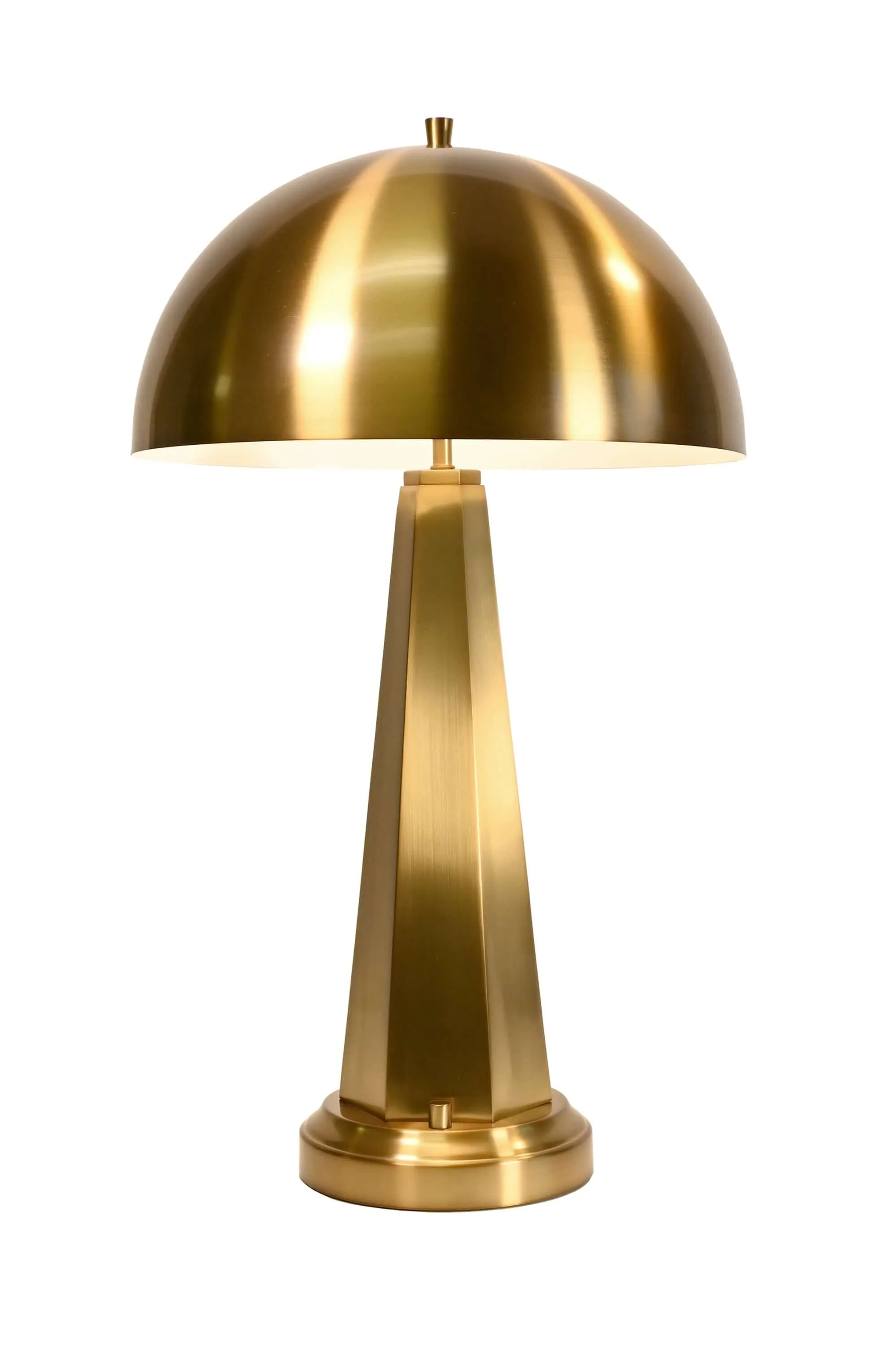 Chaplan Cordless Table Lamp - Antique Brass with Metal Dome Shade