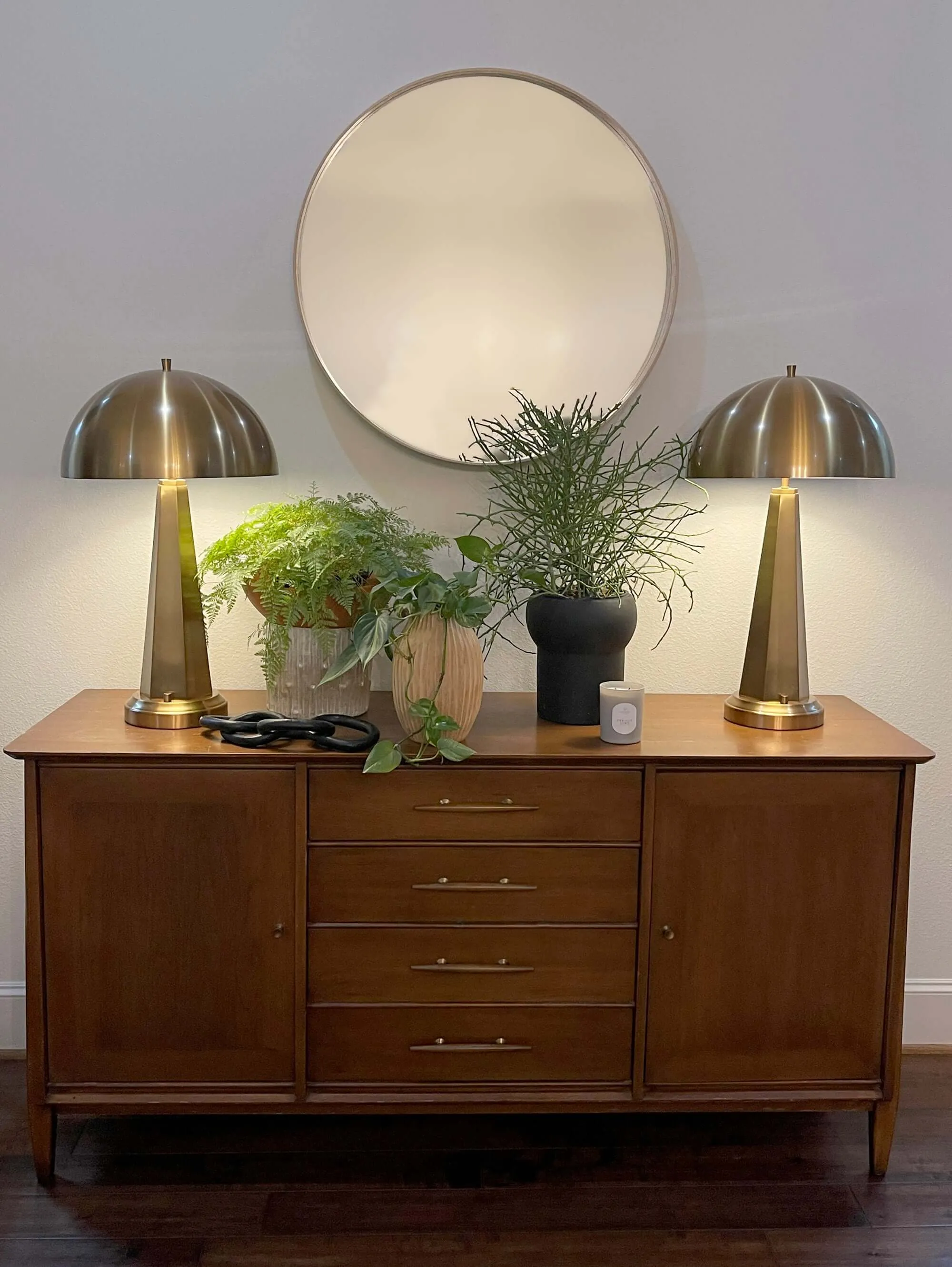 Chaplan Cordless Table Lamp - Antique Brass with Metal Dome Shade