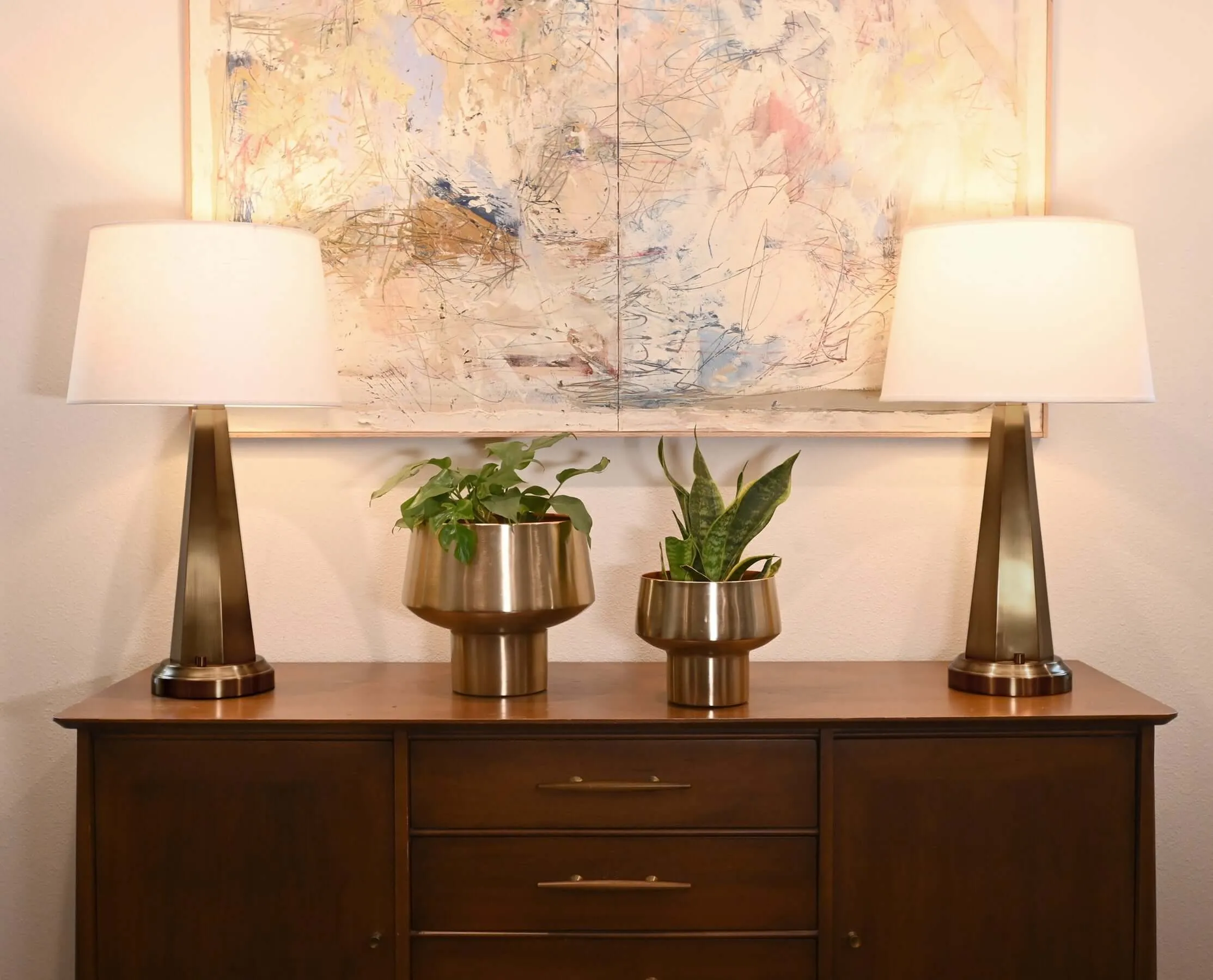 Chaplan Cordless Table Lamp - Dark Antique Brass with Linen Shade