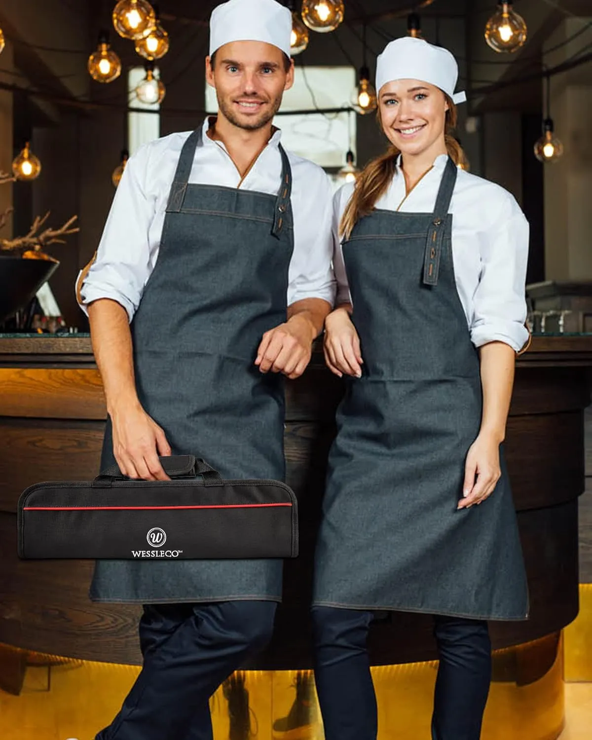 Chef Knife Bag(5 Slots), Knife Case Nylon Kitchen Storage Knife Carrying Pouch Red