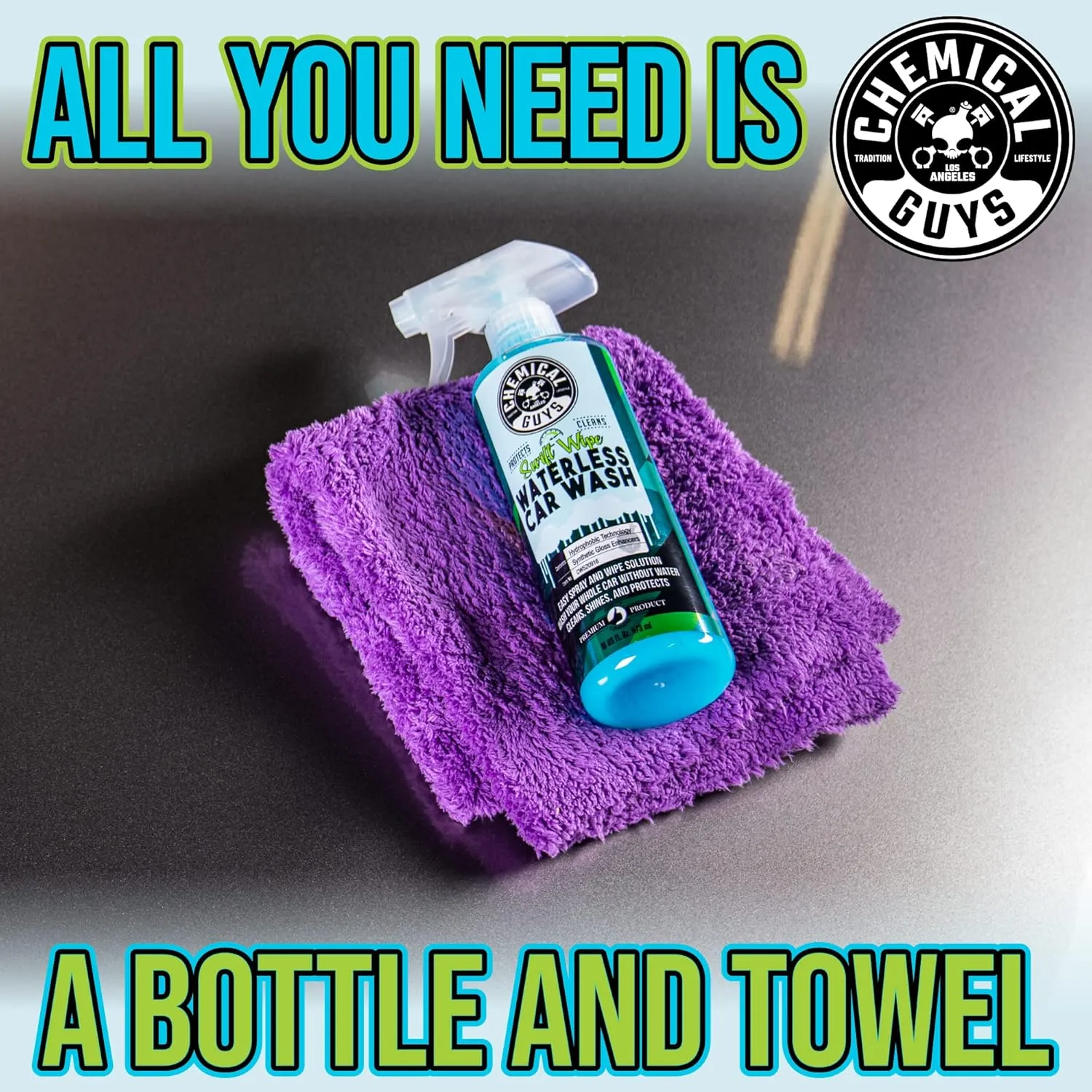 Chemical Guys Swift Wipe Waterless Car Wash, Safe for Cars, Trucks, Motorcycles, RVs & More, 60 fl oz