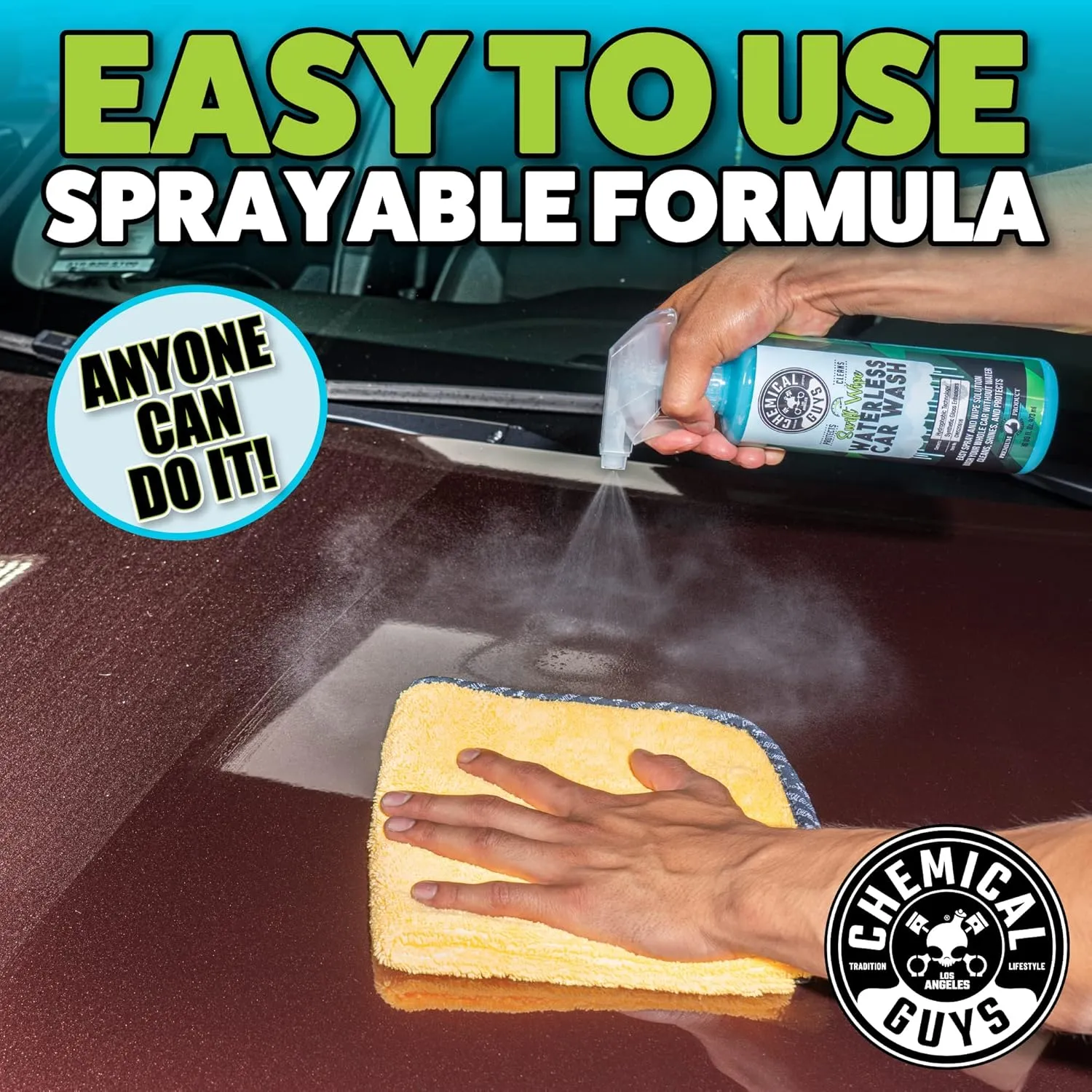 Chemical Guys Swift Wipe Waterless Car Wash, Safe for Cars, Trucks, Motorcycles, RVs & More, 60 fl oz