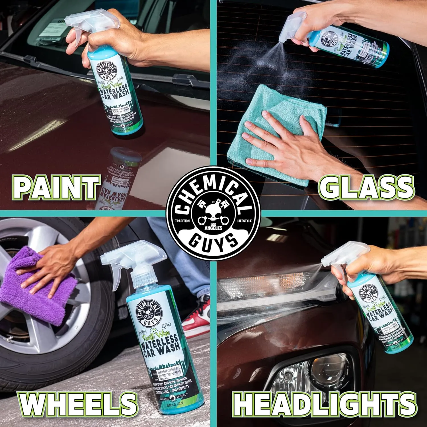Chemical Guys Swift Wipe Waterless Car Wash, Safe for Cars, Trucks, Motorcycles, RVs & More, 60 fl oz