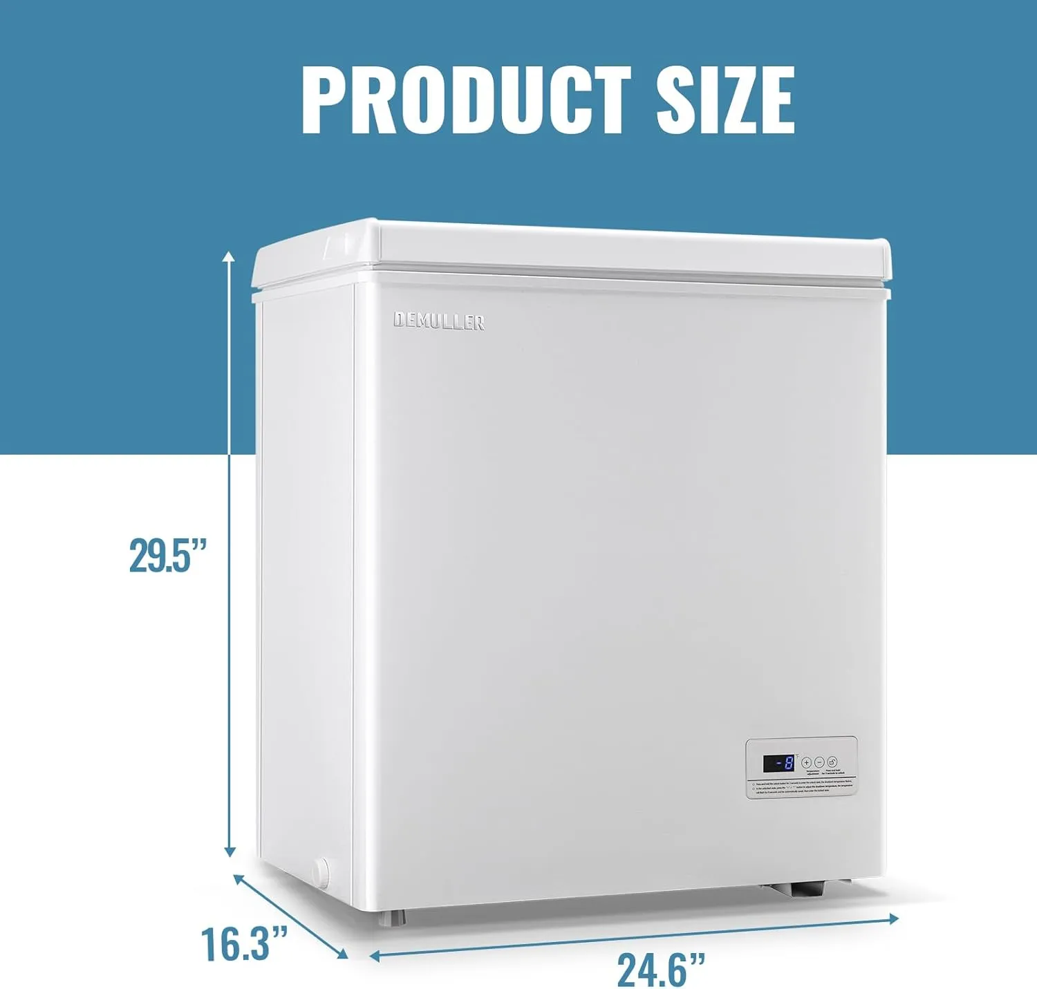 Chest Freezer with Electronic Control 41℉ to -15 ℉Deep Freezer 4.0Cubic Feet Freestanding Small Freezers with 2Removable Stainless Steel Basket Mini Freezer Top Open Door Compact Freezer