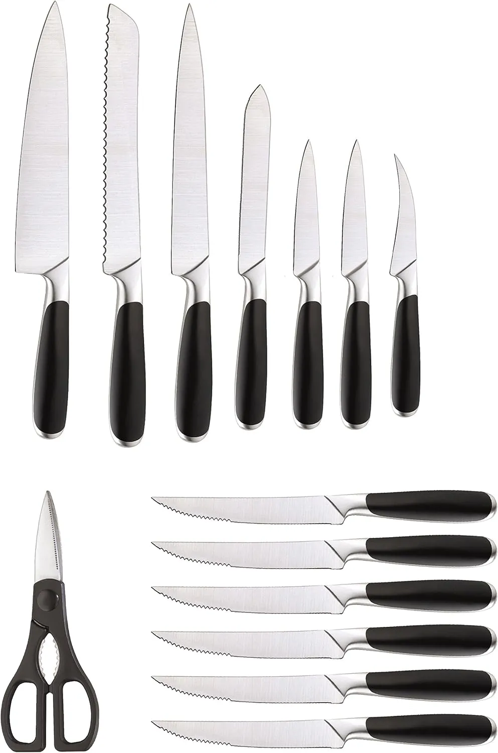 Chicago Cutlery Belden 15 Piece Premium Kitchen Knife Set with Cherry-Stain Block, Stainless Steel Blades to Resist Rust, Stains, and Pitting, Knives Set for Kitchen