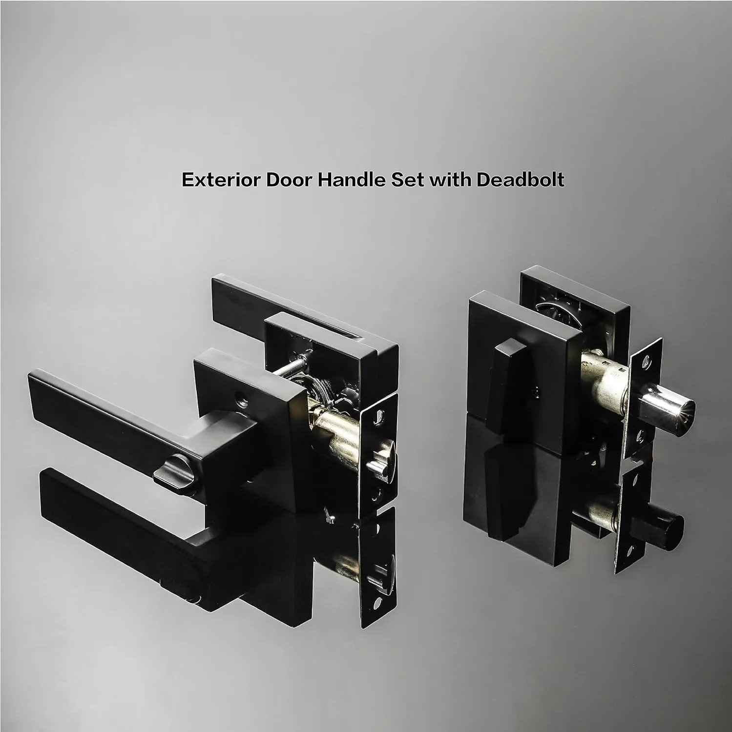 Cielsa Dawn Front Door Lock Set Exterior Door Lock Set,Door Handle with Single Cylinder Deadbolt Lock,Keyed Alike Door Locks for Front Door(Matte Black,1Pack Set)