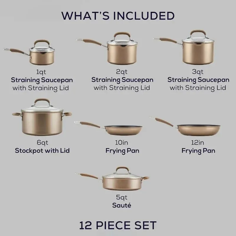 Circulon 12-Piece Hard-Anodized Nonstick Cookware Set