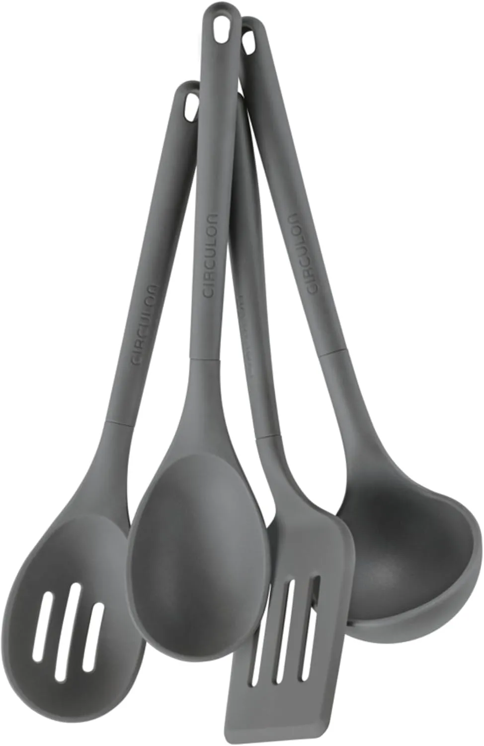 Circulon Tools and Gadgets Cooking & Kitchen Tools Set, Food-Grade and Safe for Nonstick, Ceramic, and Any Pots, Pans, and Bakeware, 4 Piece Set - Gray