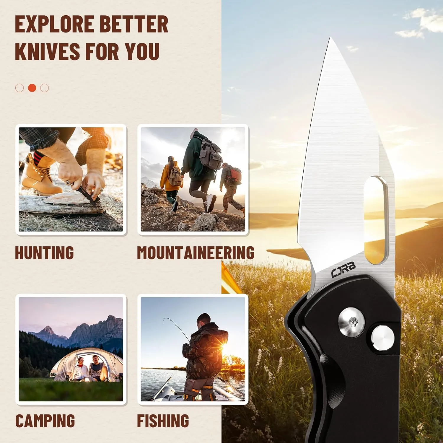 CJRB CUTLERY Mini Pyrite(J1933) Folding Pocket Knife,2.17" AR-RPM9 Steel Blade and Black Handle Small EDC Knife with Pocket Clip for Work Outdoor Hiking Camping