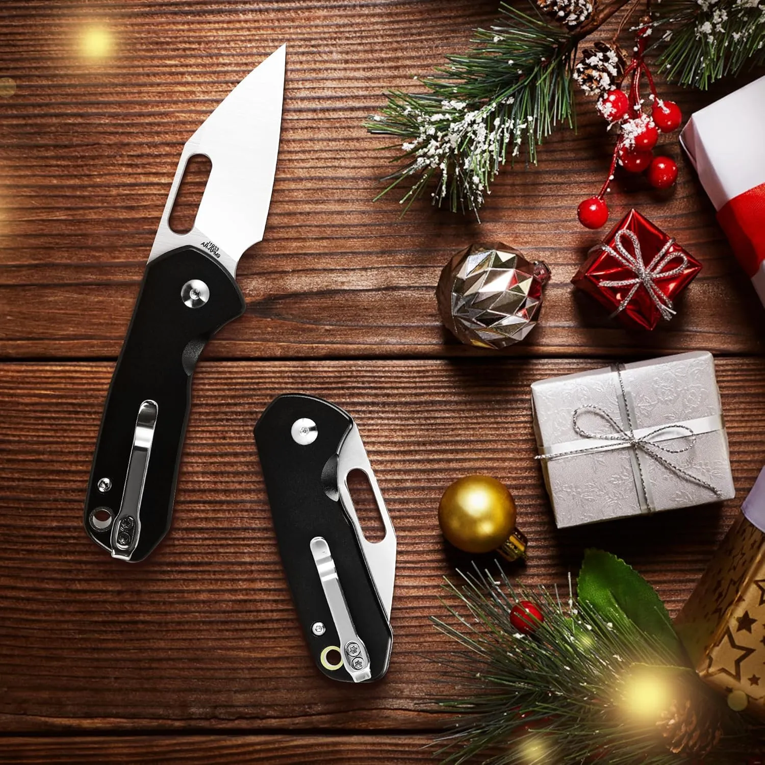 CJRB CUTLERY Mini Pyrite(J1933) Folding Pocket Knife,2.17" AR-RPM9 Steel Blade and Black Handle Small EDC Knife with Pocket Clip for Work Outdoor Hiking Camping