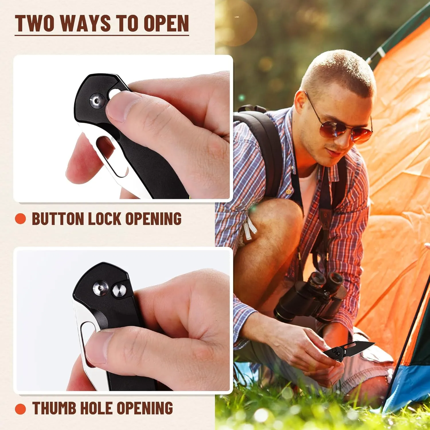CJRB CUTLERY Mini Pyrite(J1933) Folding Pocket Knife,2.17" AR-RPM9 Steel Blade and Black Handle Small EDC Knife with Pocket Clip for Work Outdoor Hiking Camping