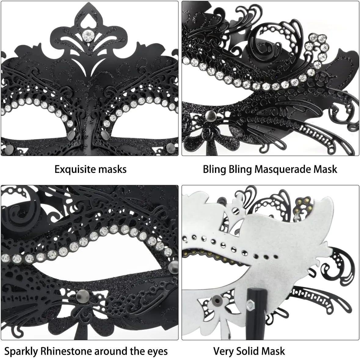 Coddsmz Masquerade Mask with Stick Venetian Mask Mardi Gras Decorations for Womens Halloween Costume Mask