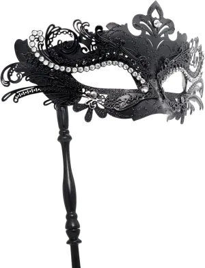 Coddsmz Masquerade Mask with Stick Venetian Mask Mardi Gras Decorations for Womens Halloween Costume Mask