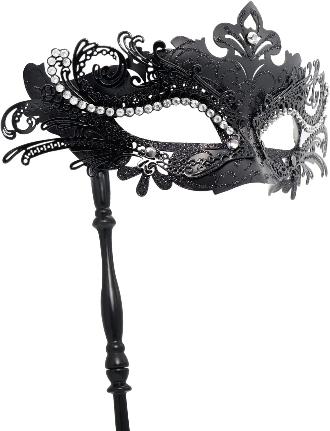 Coddsmz Masquerade Mask with Stick Venetian Mask Mardi Gras Decorations for Womens Halloween Costume Mask