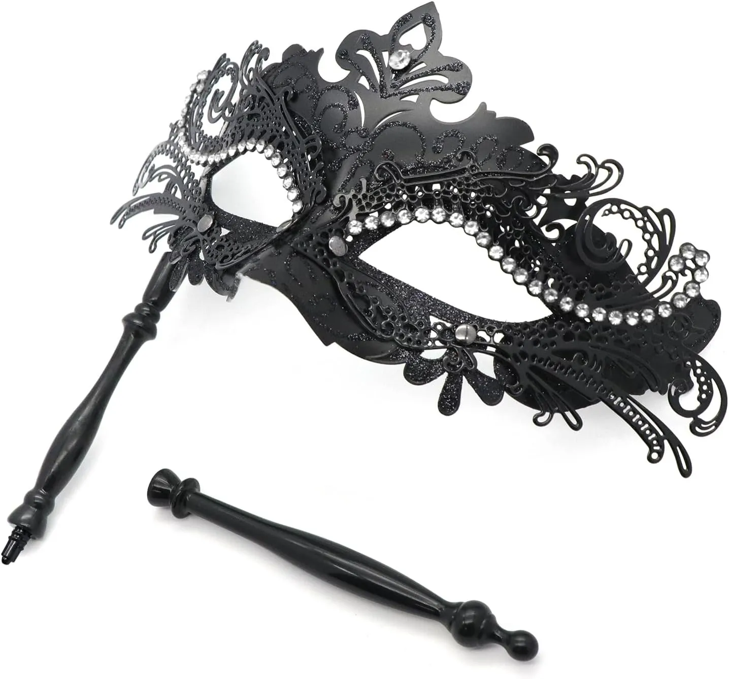 Coddsmz Masquerade Mask with Stick Venetian Mask Mardi Gras Decorations for Womens Halloween Costume Mask