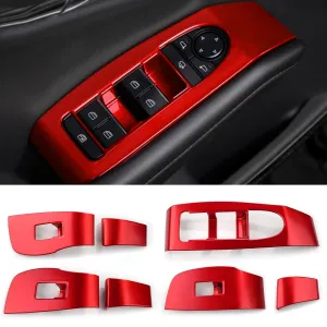 Compatible with Mazda 3 CX-30 2025 2024 2023 2022 2021 2020 Accessories Sporty Car Center Console Armrest Window Lift Down Control Panel Door Lock Switch Cover Trim -Red
